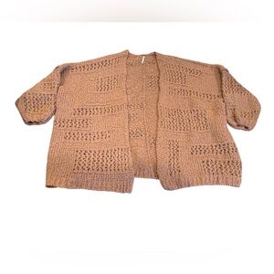 Free People Sun Valley Chunky Knit Open Front Sweater Wool Blend M/L